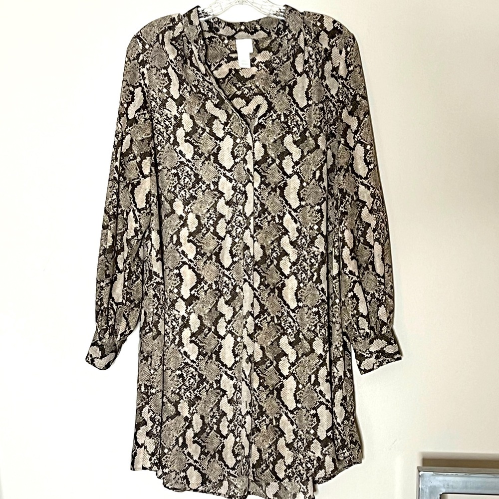 Snakeskin Print Blouse or Dress! Semi sheer, flowing lightweight fabric!